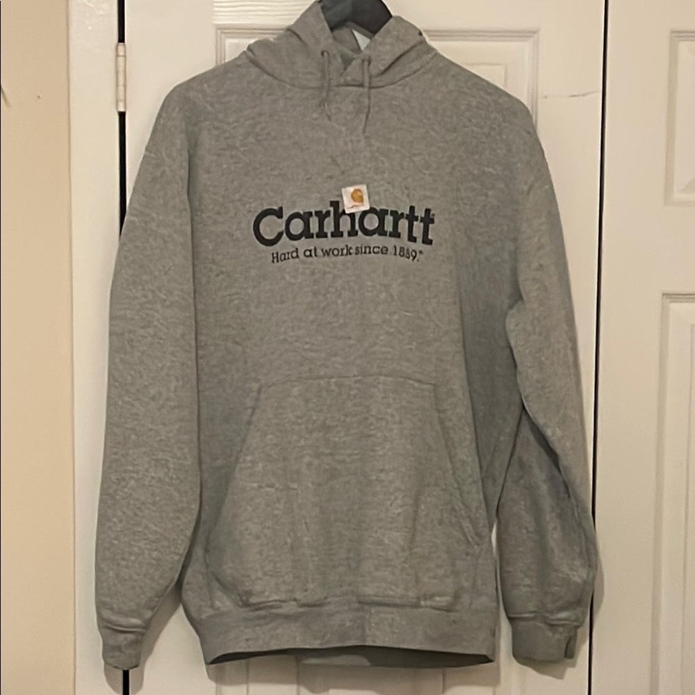 Carhartt 2008 Hard At Work Since 1889 Hooded Sweatshirt Size Medium In Gray